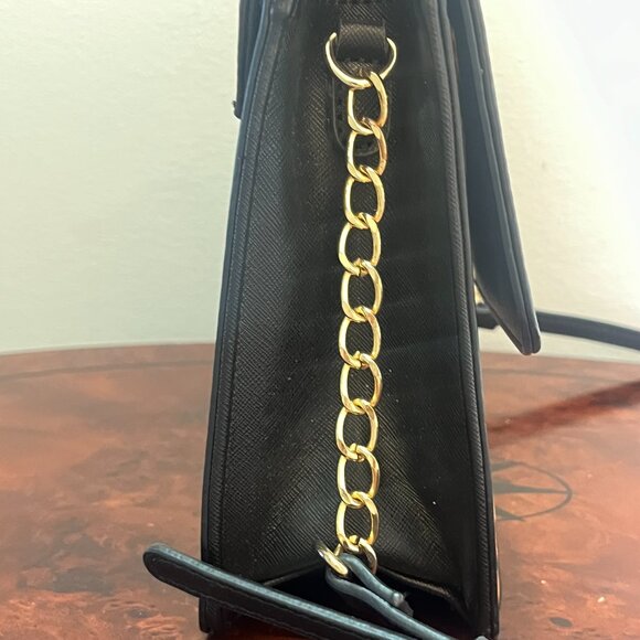 NWT-Guess L A-Iseline-Convertible Crossbody Bag-Leopard Print-Black-Chainlink - Picture 3 of 8